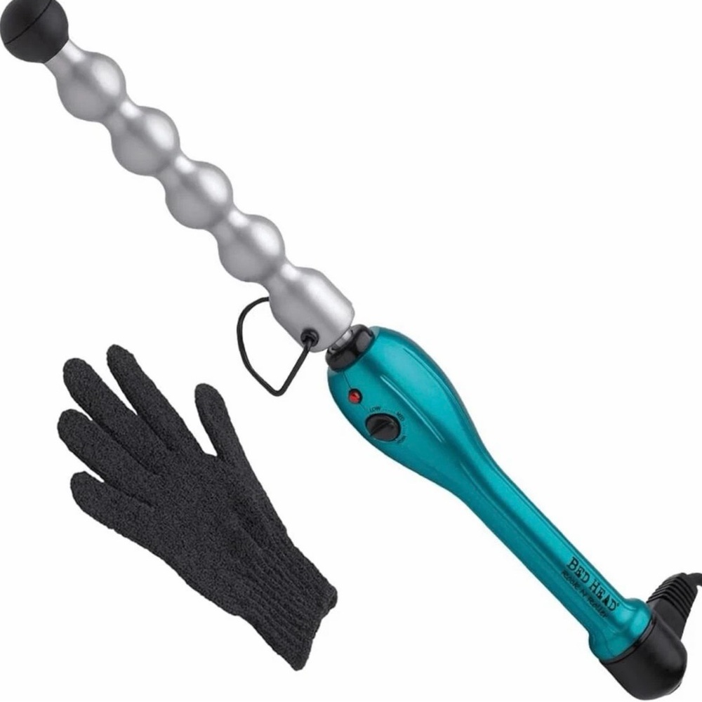 BedHead Pink Rock N Roll Clamp Free Bubble Curling Iron Wand
